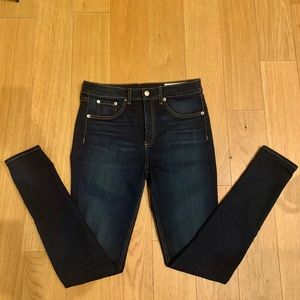 Rag & bone, high rise skinny jeans.